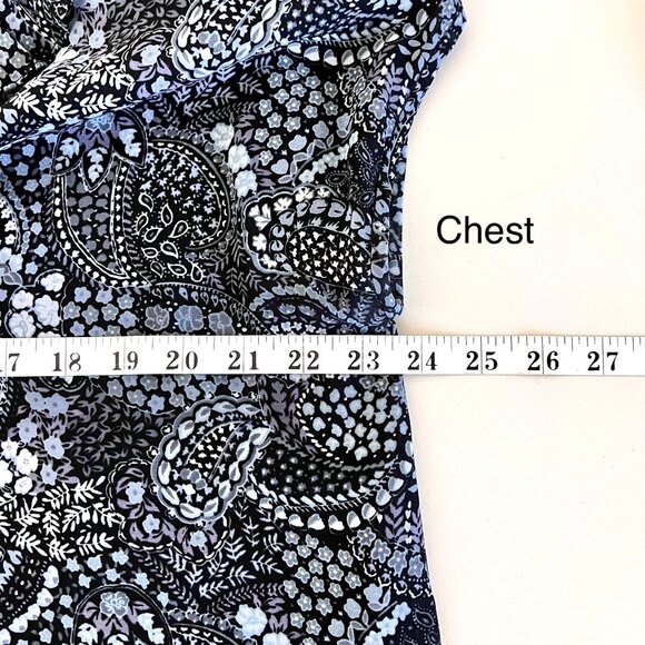 Vintage 90s Y2K Womens 2 Piece Shades of Blue Floral Paisley Top & Skirt Set M/L - Picture 16 of 16